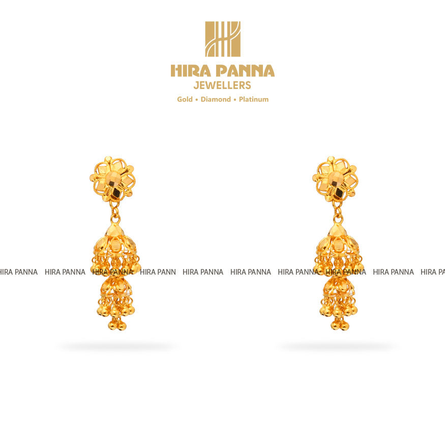 Gold Jhumka Earrings