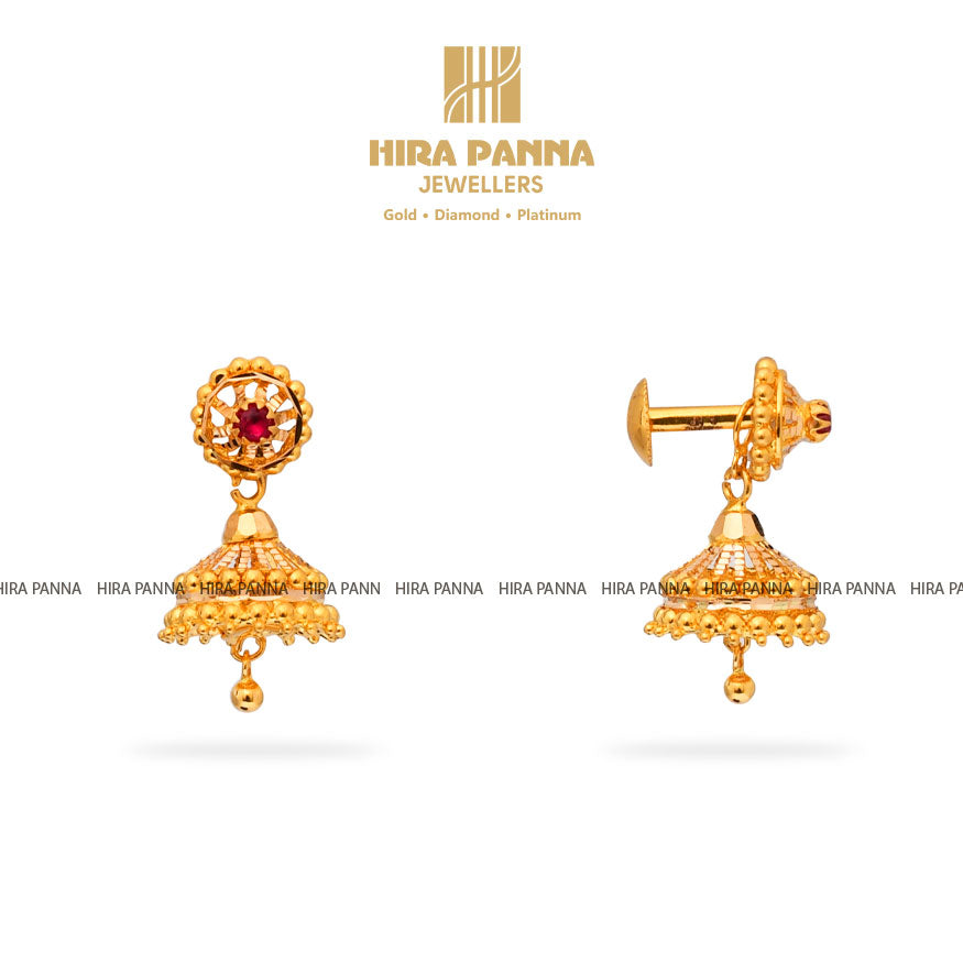 Gold Jhumka Earrings