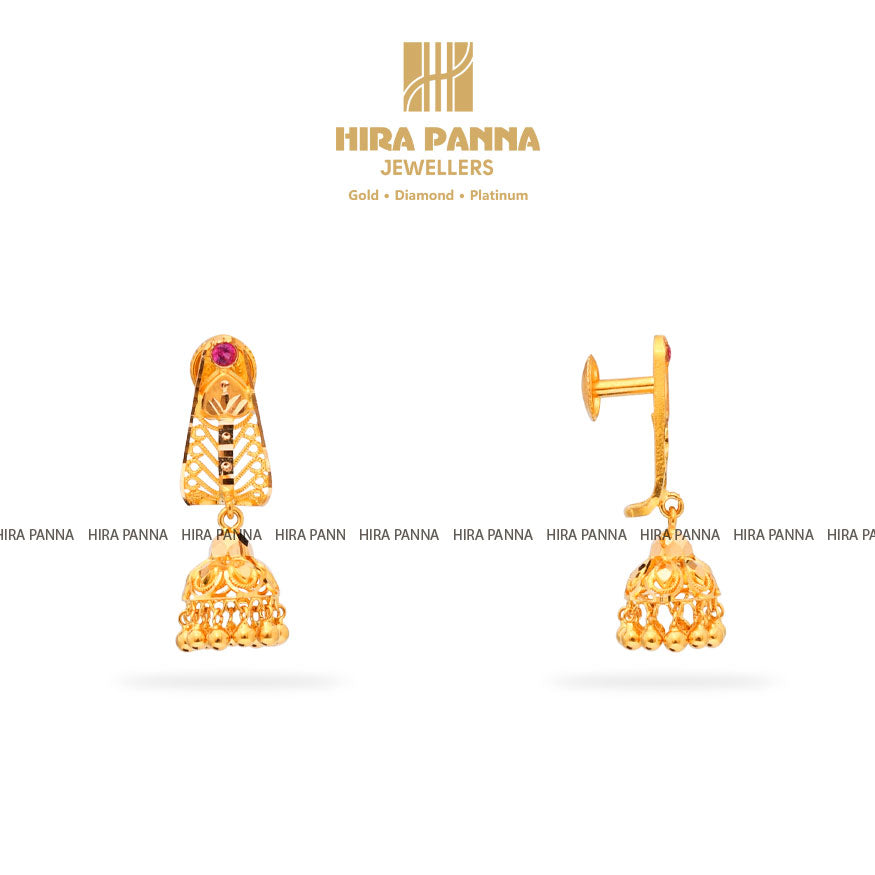 Gold Jhumka Earrings