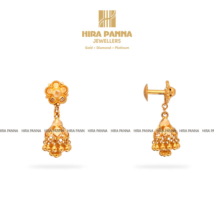 Gold Jhumka Earrings