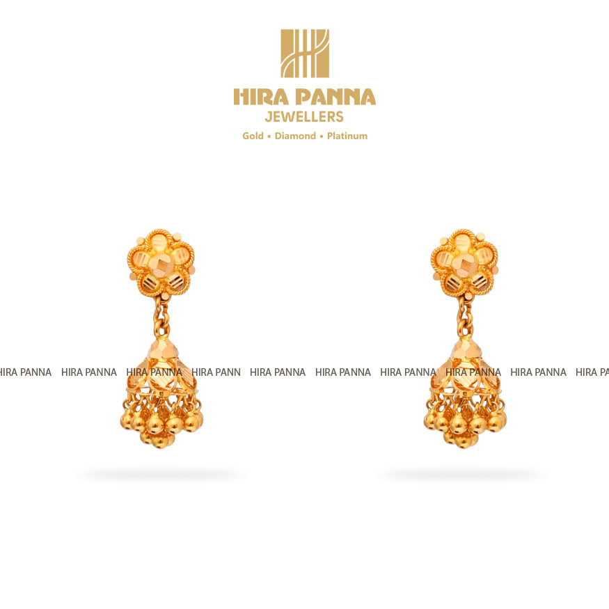 Gold Jhumka Earrings