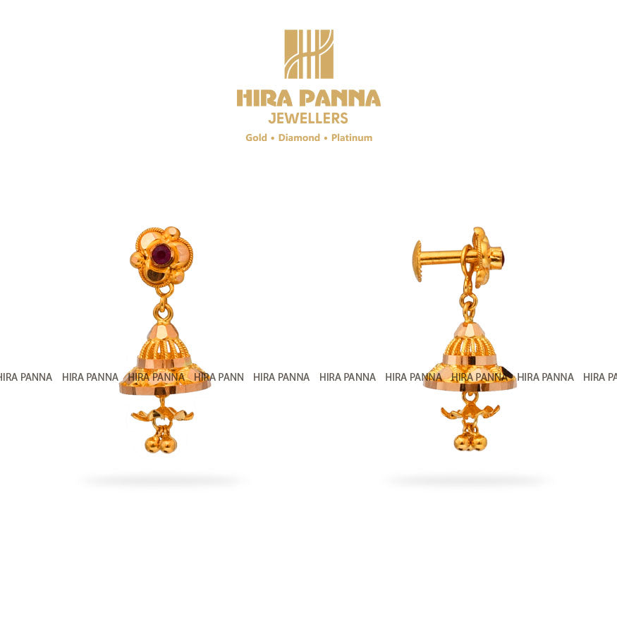 Gold Jhumka Earrings