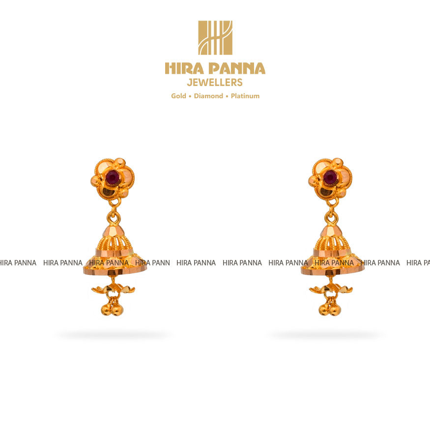 Gold Jhumka Earrings