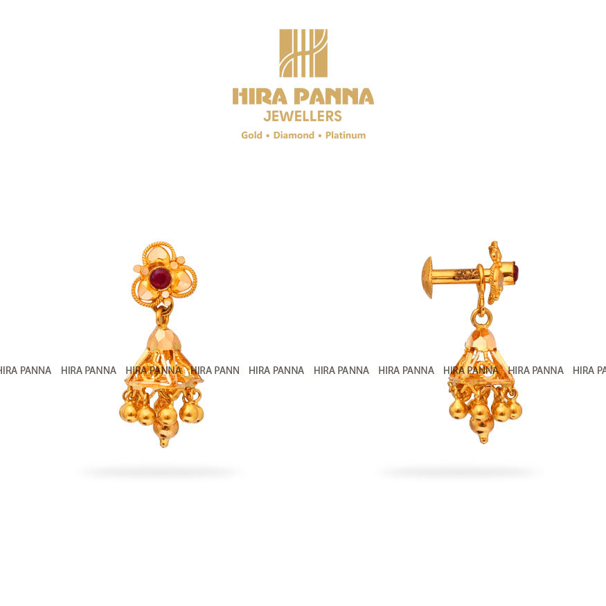 Gold Jhumka Earrings