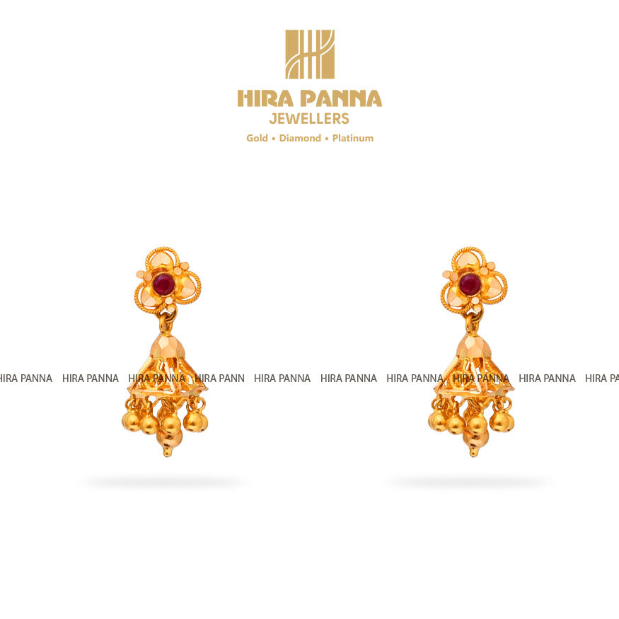 Gold Jhumka Earrings