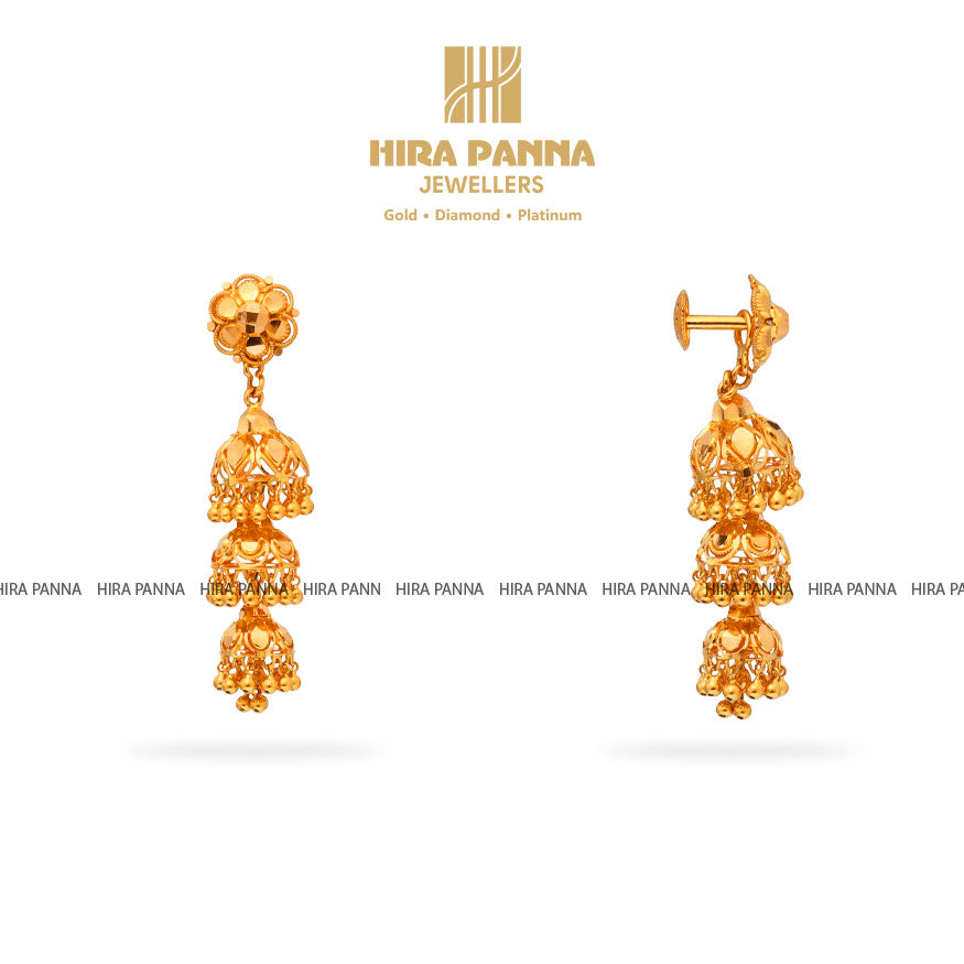 Gold Jhumka Earrings