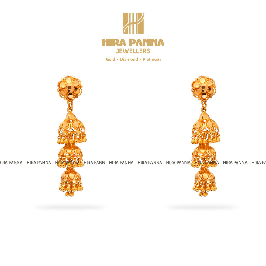 Gold Jhumka Earrings